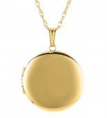 14K GOLD FILLED ROUND LOCKET ON A GOLD FILLED ROPE CHAIN