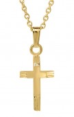 14K GOLD FILLED BABY CROSS ON A GOLD FILLED CABLE CHAIN