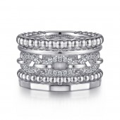 Gabiel And Co Sterling Silver .20Ctw White Sapphire Faux Stack Ring