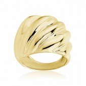 GOLD VERMEIL WIDE GROVE BAND SIZE 7