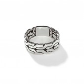 JOHN HARDY MENS STERLING SILVER CARVED CHAIN BAND