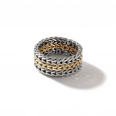JOHN HARDY ICON STERLING SILVER & 18K GOLD BAND
