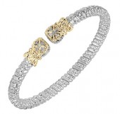 14K Sterling Silver .08Ctw 4Mm Open Vahan Bracelet
