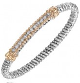VAHAN STERLING SILVER/14K DIAMOND CLOSED 4MM BRACELET