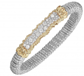 VAHAN STERLING SILVER/14K DIAMOND 8MM CLOSED BRACELET