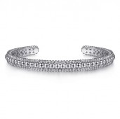 STERLING SILVER BUJUKAN BEADED OPEN BANGLE