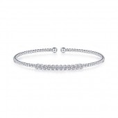 GABRIEL BUJUKAN 14K WHITE GOLD .14CTW DIAMOND BAR CUFF BRACELET