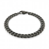 GUNMETAL GRAY  MATTE STAINLESS STEEL CUBAN LINK BRACELET