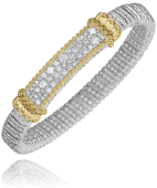 VAHAN STERLING SILVER/14K DIMAOND FLAT CLOSED BRACELET