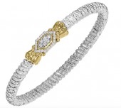 VAHAN STERLING SILVER/14K DIAMOND 4MM CLOSED BRACELET