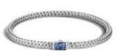 JOHN HARDY STERLING SILVER LAVA EXTRA SMALL BRACELET WITH BLUE SAPPHIRE CLASP