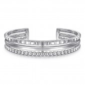 STERLING SILVER BUJUKAN PYRAMID TRIPLE ROW BRACELET