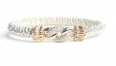 VAHAN STERLING SILVER & 14K 6MM DIAMOND CLOSED BRACELET