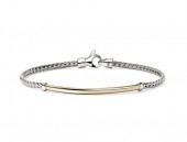 JOHN HARDY STERLING SILVER AND 14K BAR BRACELET