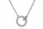 STERLING SILVER DIAMOND MINI ROLO CHAIN INTERLINKING NECKLACE
