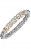 VAHAN STERLING SILVER & 14K 6MM DIAMOND CLOSED BRACELET