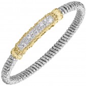 VAHAN STERLING SILVER & 14K 4MM DIAMOND CLOSED BRACELET