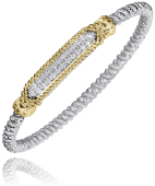 VAHAN STERLING SILVER & 14K 4MM CLOSED BRACELET