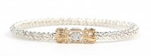 VAHAN STERLING SILVER AND 14K YELLOW GOLD 3MM CLOSED BRACELET