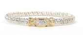 VAHAN STERLING SILVER AND 14K 4MM CLOSED BRACELET