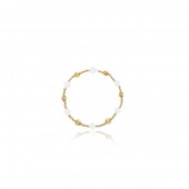 GOLD FILLED TWIST BEAD AND PEARL BRACELET