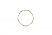 5X5 4MM STERLING SILVER AND GOLD FILLED BEADED BRACELET