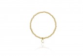 4MM GOLD FILLED BEADED BRACELET WITH C INITIAL