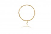 4MM GOLD FILLED BEADED BRACELET WITH INITIAL A