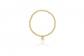 4MM GOLD FILLED BEADED BRACELET WITH INITIAL M