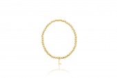 4MM GOLD FILLED BEADED BRACELET WITH INITIAL L