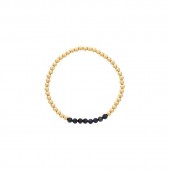 4MM GOLD FILLED BEADED BRACELET WITH A 4MM BEADED SAPPHIRE BAR