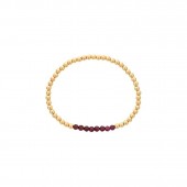 4MM GOLD FILLED BRACELET WITH A 4MM GARNET BEADED BAR