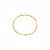 4MM GOLD FILLED BEADED BRACELET WITH 4MM PERIDOT BAR