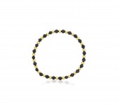 4MM BLACK AGATE AND STERLING SILVER BEADED BRACELET