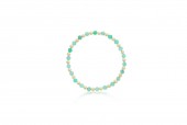 4MM AVENTURINE AND STERLING SILVER BEADED BRACELET