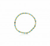 4MM BLUE HOWLITE AND STERLING SILVER BEADED BRACELET