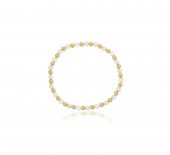 4MM MOOSTONE AND STERLING SILVER BEADED BRACELET