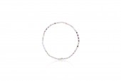 2MM PEARL/GARNET/PINK SELENITE/PEACH MOONSTONE & WHITE TOPAZ BEADED BRACELET.
