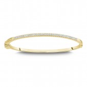GOLD VERMEIL CUBIC ZIRCONIA PAVE BANGLE BRACELET