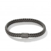 JOHN HARDY STERLING SILVER  MENS BLACK MATTE ICON BRACELET