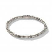 JOHN HARDY MENS STERLING SILVER HEISHI BEAD BRACELET
