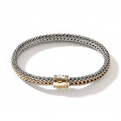 JOHN HARDY STERLING SILVER & 18K GOLD REVERSIBLE BRACELET