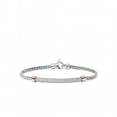 JOHN HARDY STERLING SILVER & 14K GOLD BAR DIAMOND BRACELET