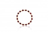 RUBY & GOLD FILLED BEADED BRACELET