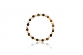 TIGER EYE & GOLD FILLED BEADED BRACELET