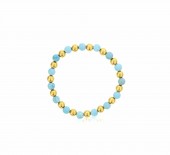 BLUE HOWLITE & GOLD FILLED BEADED BRACELET