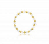 MOONSTONE & GOLD FILLED BEADED BRACELET