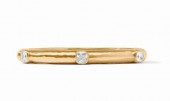 JULIE VOS GOLD PLATE CATALINA HINGE CUBIC ZIRCONIA BANGLE