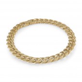 GOLD PLATED STAINLESS STEEL DIAMOND CUT 8MM CURB LINK BRACELET