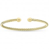 STERLING SILVER GOLD PLATED MINI TWISTED POLISHED MEDIUM BRACELET